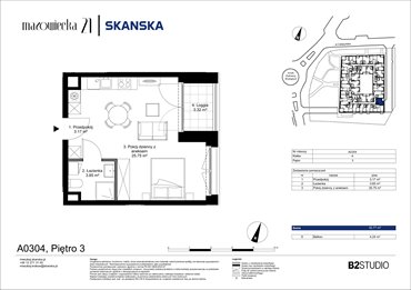 rzut mieszkanie na sprzedaż 33m2 mieszkanie Kraków, Krowodrza, ul. Mazowiecka 21