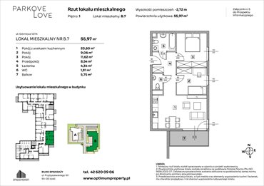rzut mieszkanie na sprzedaż 56m2 mieszkanie Łódź, Bałuty-Doły, ul. Górnicza 12/14