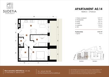 rzut mieszkanie na sprzedaż 52m2 mieszkanie Jelenia Góra, POZNAŃSKA 4