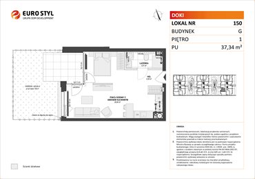 rzut mieszkanie na sprzedaż 37m2 mieszkanie Gdańsk, Śródmieście, ks. Jerzego Popiełuszki/Rybaki Górne