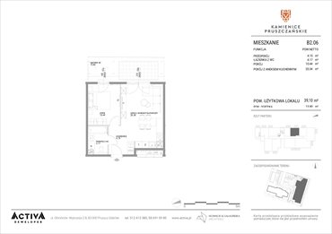 rzut mieszkanie na sprzedaż 39m2 mieszkanie Pruszcz Gdański, ul. Grunwaldzka 71B, 71C