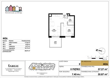 rzut mieszkanie na sprzedaż 36m2 mieszkanie Rumia, Kosynierów 9