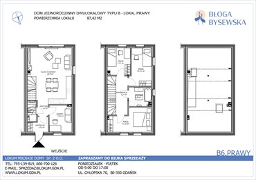 rzut dom na sprzedaż 87m2 dom Gdańsk, Kokoszki, Geologów