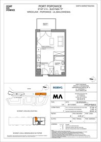 rzut mieszkanie na sprzedaż 28m2 mieszkanie Wrocław, Fabryczna, Białowieska 91a