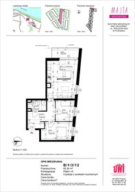 rzut mieszkanie na sprzedaż 62m2 mieszkanie Poznań, Rataje, ul. Klemensa Mikuły 1 i 3