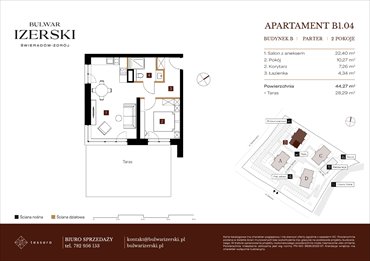 rzut mieszkanie na sprzedaż 44m2 mieszkanie Świeradów Zdrój, Senatoryjna/Szkolna