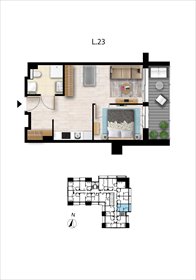 rzut mieszkanie na sprzedaż 37m2 mieszkanie Grzybowo, Nadmorska 98 -106