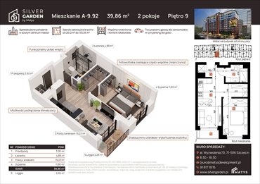 rzut mieszkanie na sprzedaż 40m2 mieszkanie Szczecin, Centrum, al. Wyzwolenia 70 / ul. Staszica 21