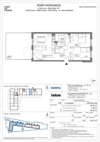 rzut mieszkanie na sprzedaż 64m2 mieszkanie Wrocław, Fabryczna, Białowieska 91a