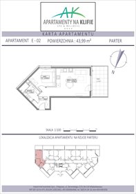 rzut mieszkanie na sprzedaż 44m2 mieszkanie Władysławowo, Żeromskiego 27