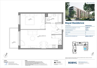 rzut mieszkanie na sprzedaż 42m2 mieszkanie Warszawa, Wilanów, Sarmacka