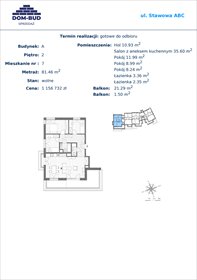 rzut mieszkanie na sprzedaż 81m2 mieszkanie Kraków, Bronowice Wielkie, Stawowa