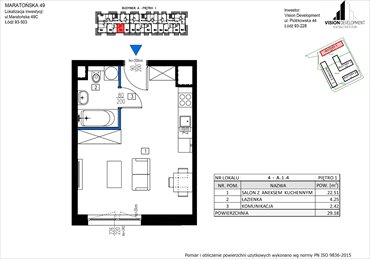 rzut mieszkanie na sprzedaż 29m2 mieszkanie Łódź, Retkinia, Maratońska 49C