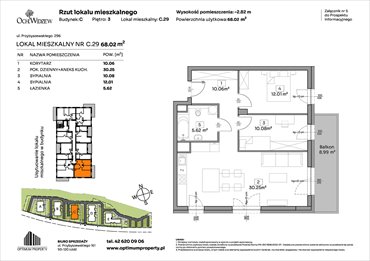 rzut mieszkanie na sprzedaż 68m2 mieszkanie Łódź, Widzew, Przybyszewskiego 292-300