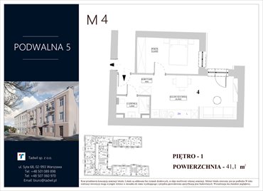 rzut mieszkanie na sprzedaż 41m2 mieszkanie Radom, Śródmieście, Podwalna 5