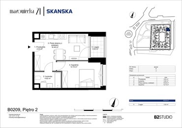 rzut mieszkanie na sprzedaż 35m2 mieszkanie Kraków, Krowodrza, ul. Mazowiecka 21