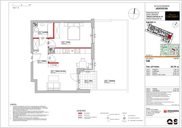 rzut mieszkanie na sprzedaż 46m2 mieszkanie Warszawa, Ursus, ul. Gierdziejewskiego 23