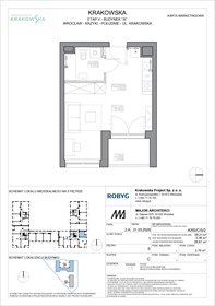 rzut mieszkanie na sprzedaż 28m2 mieszkanie Wrocław, Krzyki, Krakowska 112