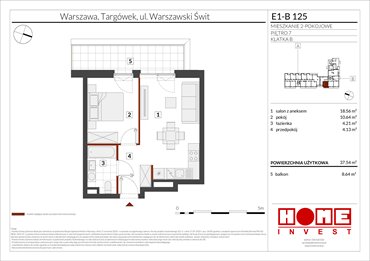rzut mieszkanie na sprzedaż 38m2 mieszkanie Warszawa, Targówek, ul. Warszawski Świt