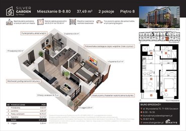 rzut mieszkanie na sprzedaż 37m2 mieszkanie Szczecin, Centrum, al. Wyzwolenia 70 / ul. Staszica 21