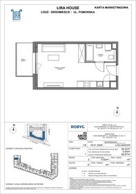 rzut mieszkanie na sprzedaż 28m2 mieszkanie Łódź, Pomorska 108