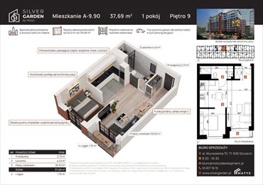 rzut mieszkanie na sprzedaż 38m2 mieszkanie Szczecin, Centrum, al. Wyzwolenia 70 / ul. Staszica 21