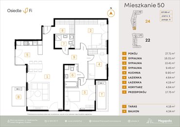 rzut mieszkanie na sprzedaż 107m2 mieszkanie Kraków, Rzemieślnicza 22-24