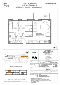 rzut mieszkanie na sprzedaż 61m2 mieszkanie Wrocław, Fabryczna, Białowieska 91a