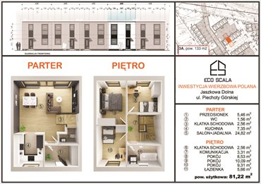 rzut dom na sprzedaż 81m2 dom JASZKOWA DOLNA, PIECHOTY GÓRSKIEJ 3A