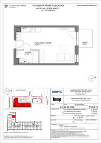rzut mieszkanie na sprzedaż 31m2 mieszkanie Wrocław, Stare Miasto, Trzemeska