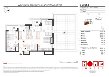 rzut mieszkanie na sprzedaż 81m2 mieszkanie Warszawa, Targówek, ul. Warszawski Świt
