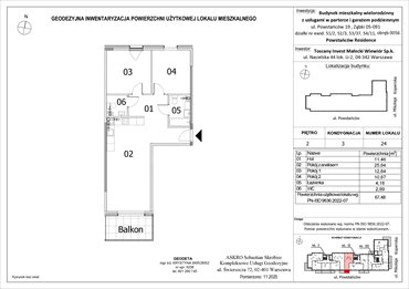 rzut mieszkanie na sprzedaż 67m2 mieszkanie Ząbki, Powstańców 19