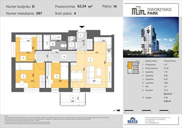 rzut mieszkanie na sprzedaż 62m2 mieszkanie Rzeszów, Przybyszówka, Dworzysko