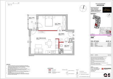 rzut mieszkanie na sprzedaż 46m2 mieszkanie Warszawa, Ursus, ul. Gierdziejewskiego 23