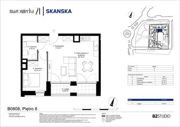 rzut mieszkanie na sprzedaż 48m2 mieszkanie Kraków, Krowodrza, ul. Mazowiecka 21