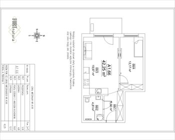 rzut mieszkanie na sprzedaż 42m2 mieszkanie Kraków, Krowodrza, Wybickiego 5