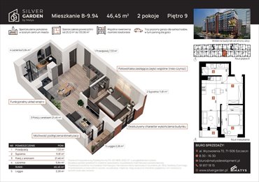 rzut mieszkanie na sprzedaż 46m2 mieszkanie Szczecin, Centrum, al. Wyzwolenia 70 / ul. Staszica 21