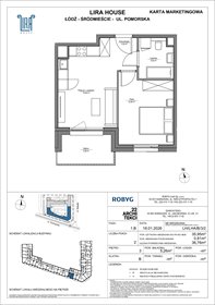 rzut mieszkanie na sprzedaż 36m2 mieszkanie Łódź, Pomorska 108