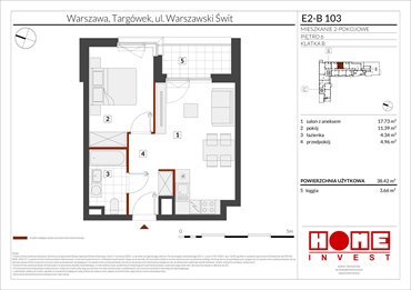 rzut mieszkanie na sprzedaż 38m2 mieszkanie Warszawa, Targówek, ul. Warszawski Świt