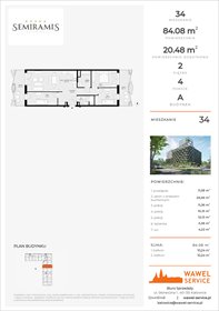 rzut mieszkanie na sprzedaż 84m2 mieszkanie Katowice, Bogucice - Dąbrówka Mała, Wiertnicza 32