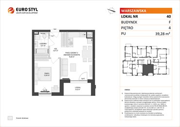 rzut mieszkanie na sprzedaż 39m2 mieszkanie Gdańsk, Warszawska