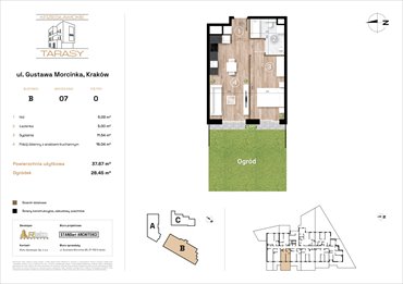 rzut mieszkanie na sprzedaż 38m2 mieszkanie Kraków, Wzgórza Krzesławickie, Gustawa Morcinka