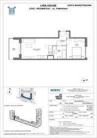 rzut mieszkanie na sprzedaż 39m2 mieszkanie Łódź, Pomorska 108