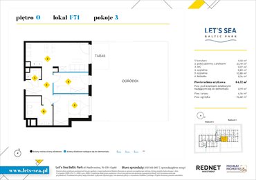 rzut mieszkanie na sprzedaż 64m2 mieszkanie Gąski, Nadbrzeżna 52