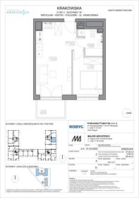 rzut mieszkanie na sprzedaż 38m2 mieszkanie Wrocław, Krzyki, Krakowska 112