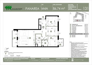 rzut mieszkanie na sprzedaż 87m2 mieszkanie Warszawa, Ursus, Ryżowa