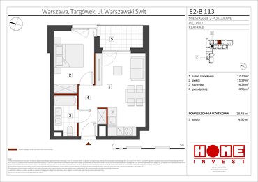 rzut mieszkanie na sprzedaż 38m2 mieszkanie Warszawa, Targówek, ul. Warszawski Świt