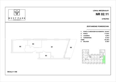 rzut mieszkanie na sprzedaż 55m2 mieszkanie Kołobrzeg, Wylotowa 6