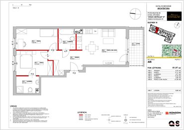 rzut mieszkanie na sprzedaż 62m2 mieszkanie Warszawa, Ursus, ul. Gierdziejewskiego 23