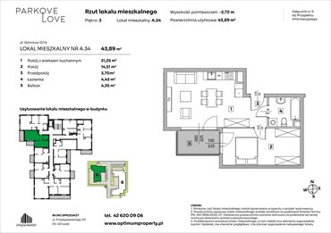 rzut mieszkanie na sprzedaż 44m2 mieszkanie Łódź, Bałuty-Doły, ul. Górnicza 12/14